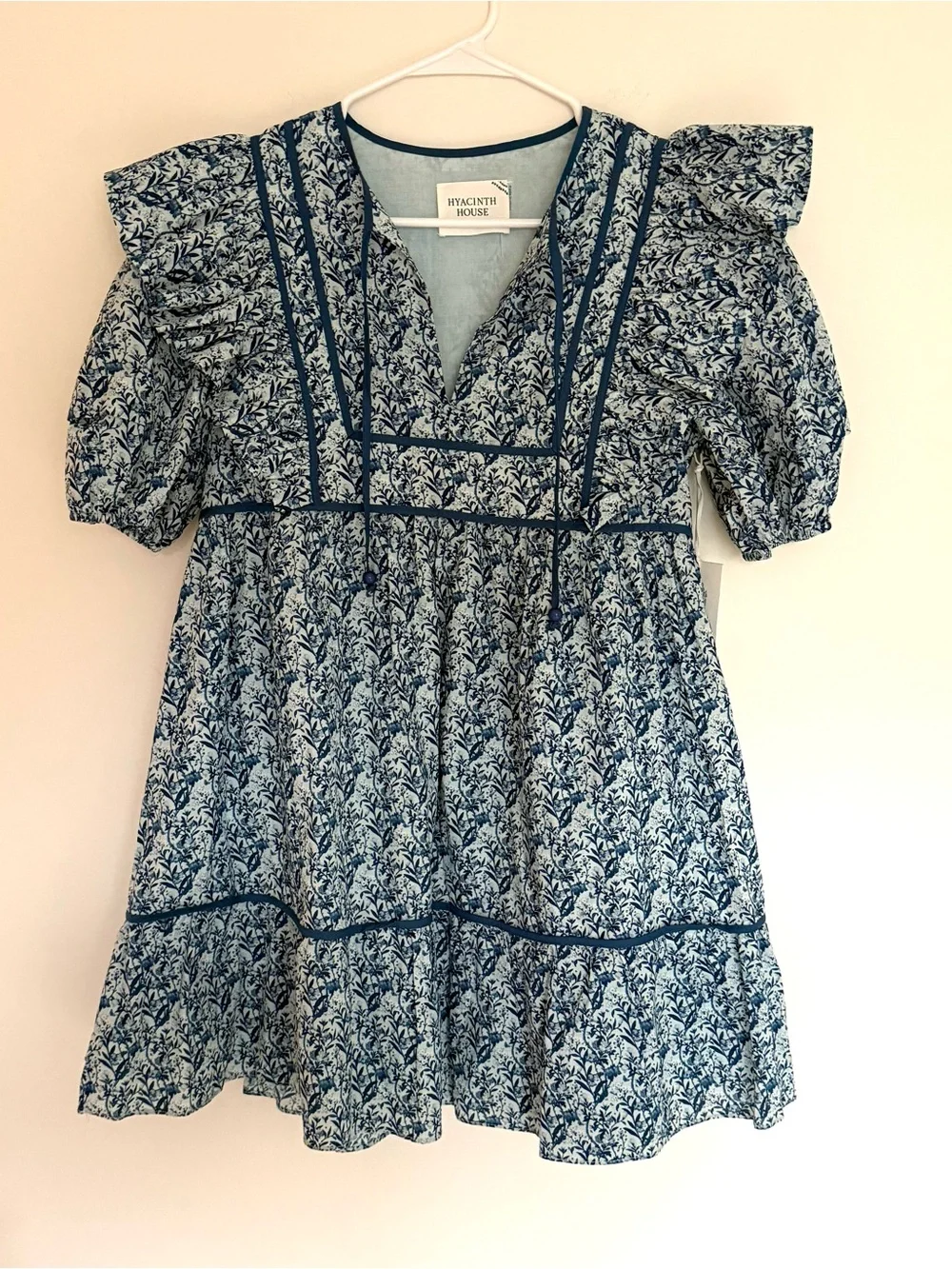 HYACINTH HOUSE Tuckernuck Rosaleigh Blue Floral Mini Dress - Picture 3 of 9